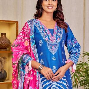 Royal Blue Petal Luxe Kurta Set | Free Cash on Delivery